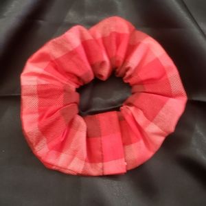 Red Plaid Scrunchie